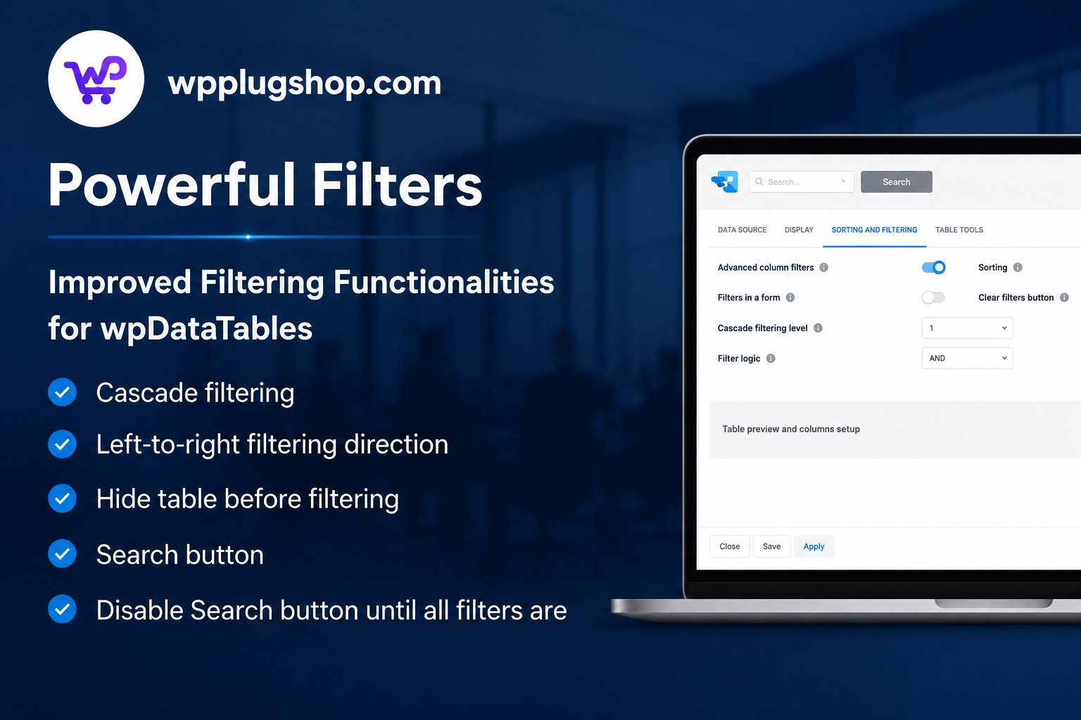 ChatGPT Image Jul 9, 2026, 12_15_40 PM Powerful Filters for wpDataTables – Advanced Cascade Filter Addon for WordPress Tables