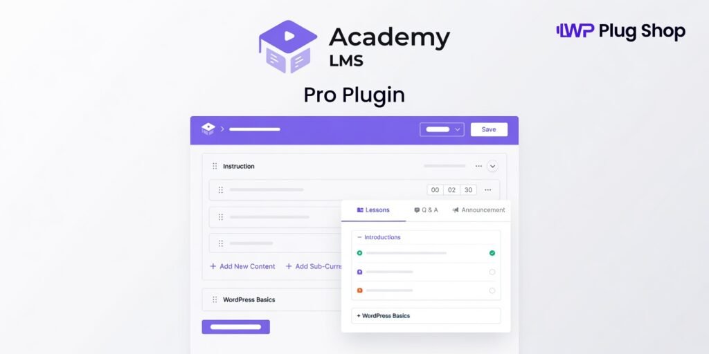 Academy LMS Pro – WordPress Online Course & Learning Management System Plugin