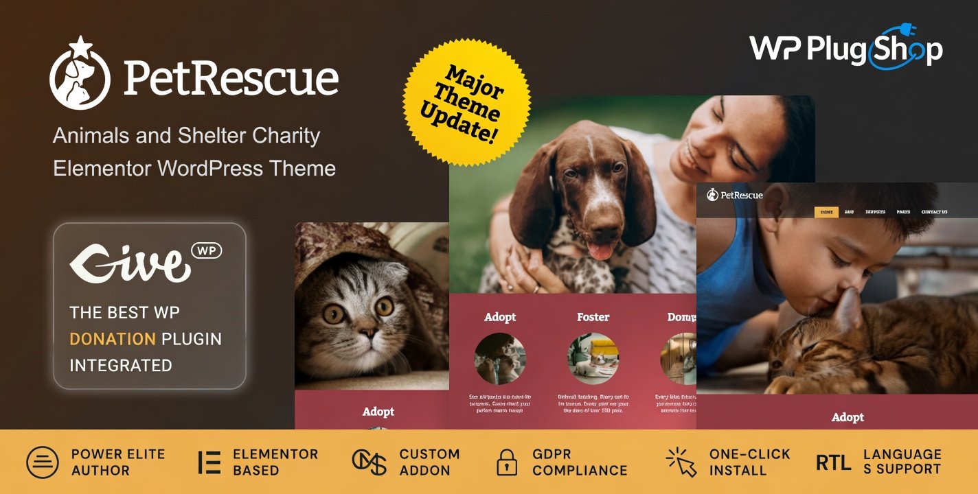 Pet Rescue Theme 2.2.0 – Animal Shelter & Charity WordPress Theme