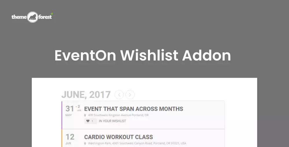 EventON Wishlist Addon 1.2.1 | Save & Bookmark Events in WordPress
