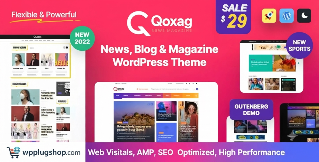 Qoxag WordPress News Magazine Theme – Elementor Publishing Website Theme