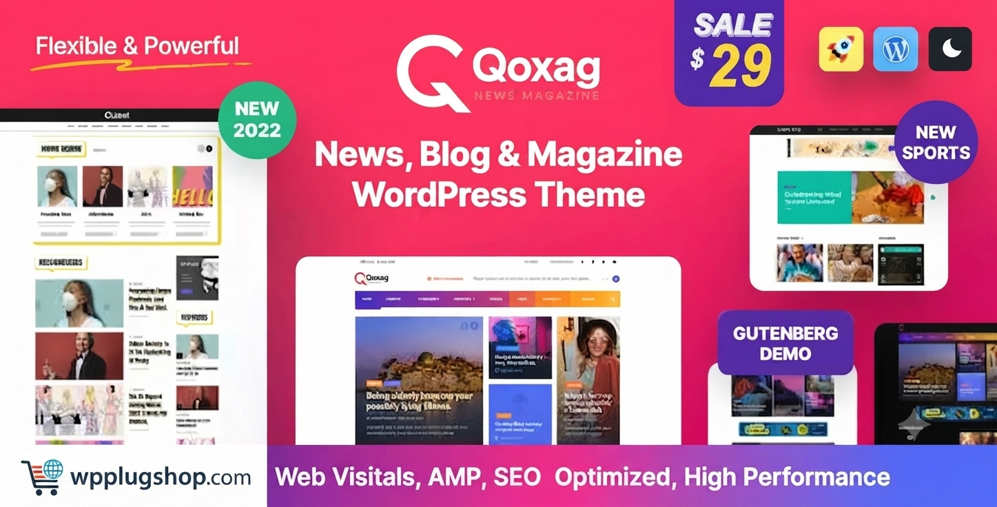 Qoxag WordPress News Magazine Theme – Elementor Publishing Website Theme