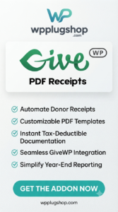 GiveWP PDF Receipts 3.3.0 – Automatic PDF Donation Receipt Generator for WordPress