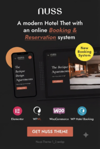Nuss – Hotel Booking & Reservation WordPress Theme for Hotels, Resorts & Vacation Rentals