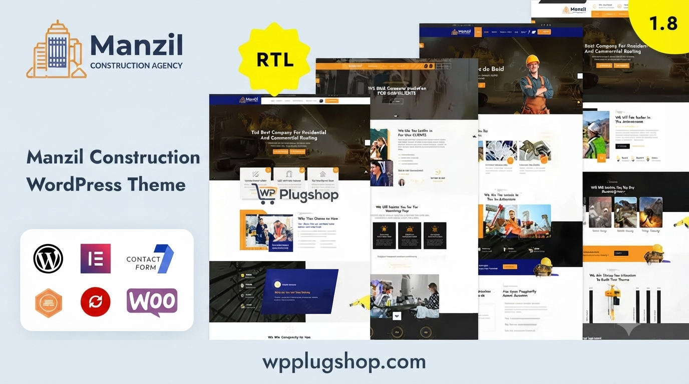 Manzil: Professional Construction & Building WordPress Theme
