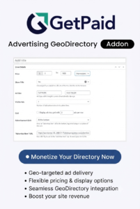 GetPaid Advertising – GeoDirectory 1.2.7 WordPress Plugin for Paid Listings & Monetization