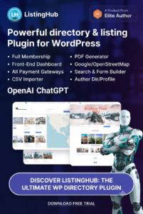 ListingHub – Advanced WordPress Business Directory Listing Plugin