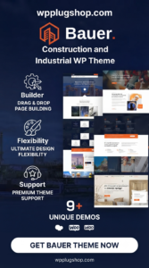 Bauer Theme 1.33 – Construction & Industrial WordPress Theme for Contractors & Engineering Businesses
