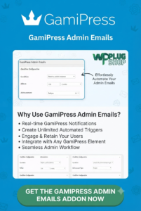 GamiPress Admin Emails Add-On – WordPress Gamification Email Notifications
