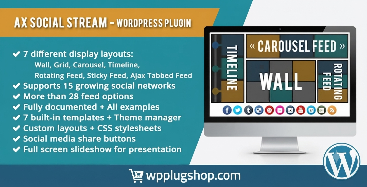 AX Social Stream Premium – WordPress Social Media Feed & Social Wall Plugin