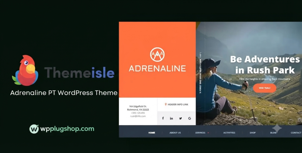 ThemeIsle Adrenaline PT WordPress Theme – Adventure, Sports & Travel Website Theme