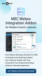 MEC Webex Integration Addon – Modern Events Calendar 1.2.0 | Webinar Plugin