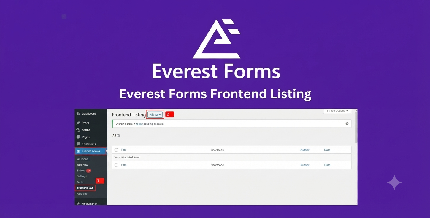Everest Forms Frontend Listing Addon – Display Form Entries on WordPress