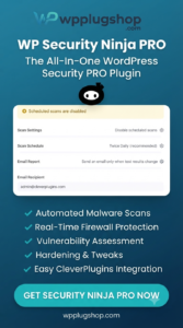 Security Ninja PRO 5.299 – Advanced WordPress Security Plugin & Malware Scanner