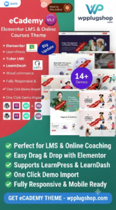 eCademy Theme – Education LMS, Online Courses & Coaching WordPress Theme