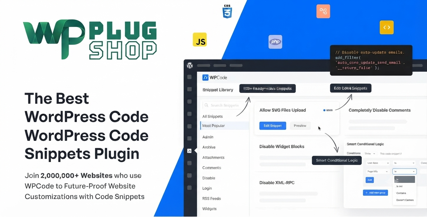 WPCode Pro – Advanced WordPress Code Snippets & Script Manager