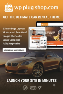 Cars4Rent WordPress Theme GPL – Auto Rental & Taxi Service Theme with RTL Support