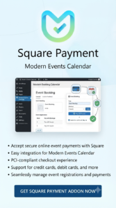 MEC Square Payment Addon – Modern Events Calendar 1.2.0 | Square Gateway Plugin