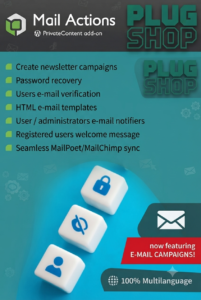 PrivateContent Mail Actions Addon – WordPress Membership Email Automation & Notifications