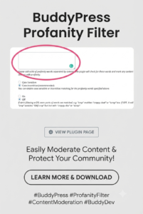 BuddyPress Profanity Filter for WordPress – Community Content Moderation Plugin