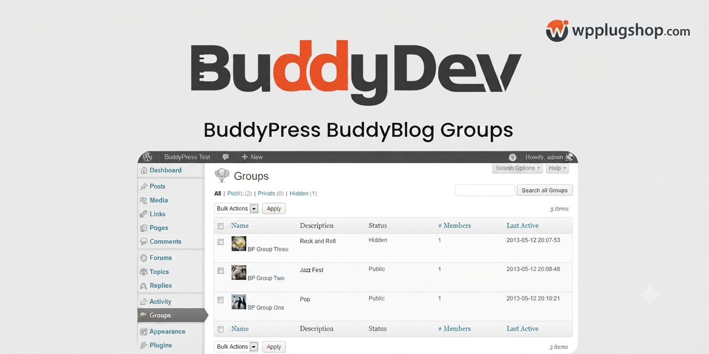 BuddyPress BuddyBlog Groups 1.0.0-RC-14 – Frontend Group Blogging Plugin for WordPress
