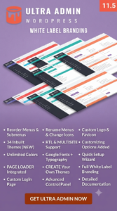 Ultra WordPress Admin Theme 11.7 – White Label WordPress Dashboard Customization Plugin for Agencies