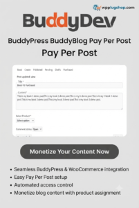 BuddyPress BuddyBlog Pay Per Post 1.0.5 – WooCommerce Paid Posting Plugin