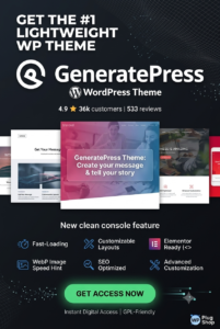 GeneratePress Premium WordPress Theme – Lightweight Fast Website Builder