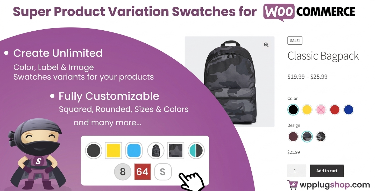 Super Product Variation Swatches for WooCommerce – Color, Image & Label Swatches Plugin
