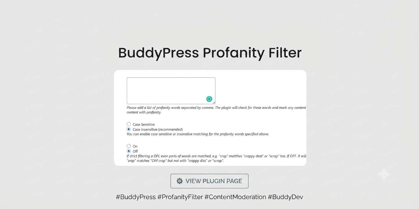 BuddyPress Profanity Filter for WordPress – Community Content Moderation Plugin