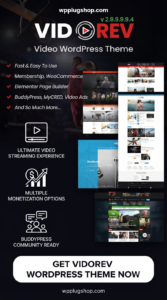 VidoRev Theme – Modern Video WordPress Theme for Streaming, Magazine & Media Websites