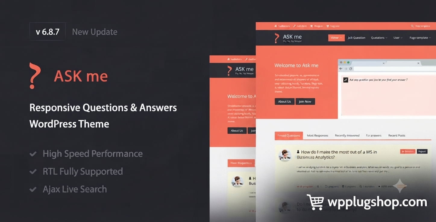 Ask Me Responsive Q&A WordPress Theme – Question Answer Community Website Theme