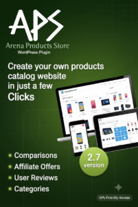 Arena Products Store – WordPress Product Catalog & Comparison Plugin