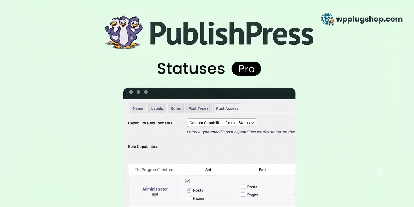 PublishPress Statuses Pro 1.3.4 – Custom Post Status Workflow Plugin for WordPress
