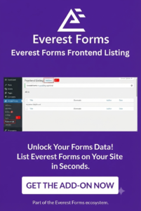 Everest Forms Frontend Listing Addon – Display Form Entries on WordPress