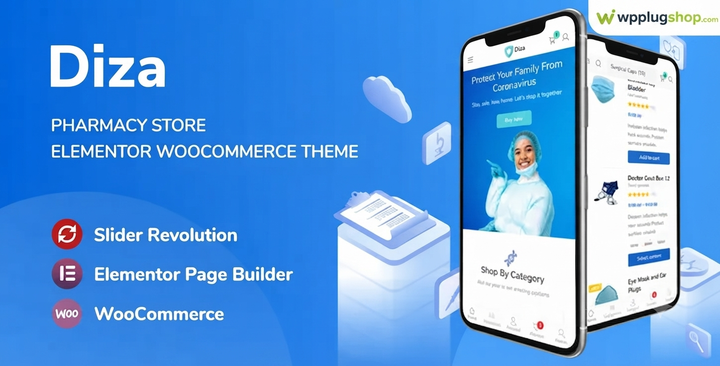 Diza – Pharmacy Store Elementor WooCommerce Theme for WordPress