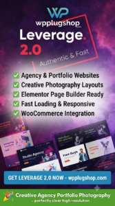 Leverage Theme – Agency and Portfolio WordPress Theme 2.2.9 | Elementor & WooCommerce Ready