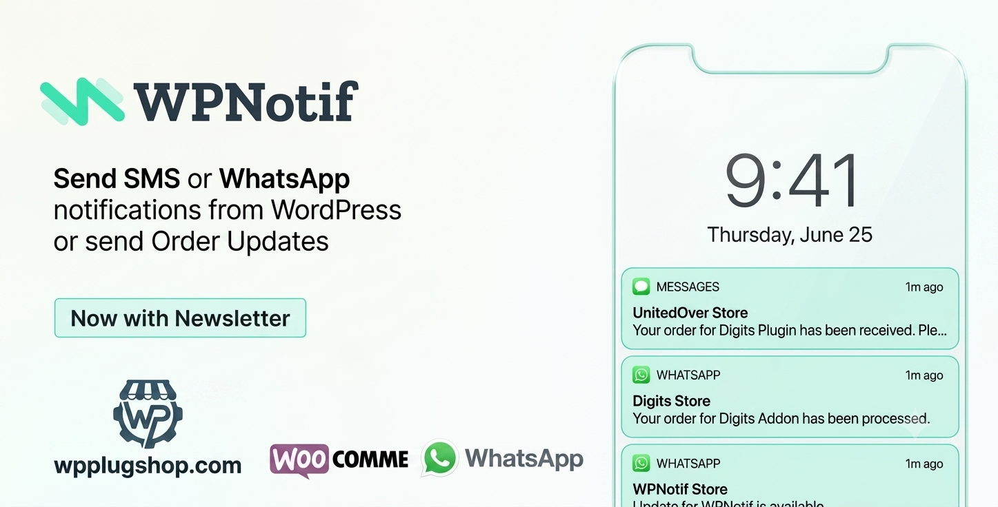 WPNotif – WordPress SMS & WhatsApp Notifications Plugin