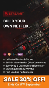 Streamit 4.4.1 – Video Streaming WordPress Theme + RTL | Netflix Style OTT Platform Builder