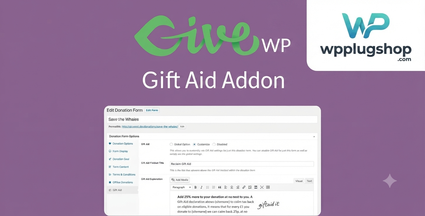 GiveWP Gift Aid 2.2.1 – HMRC Gift Aid Addon for GiveWP