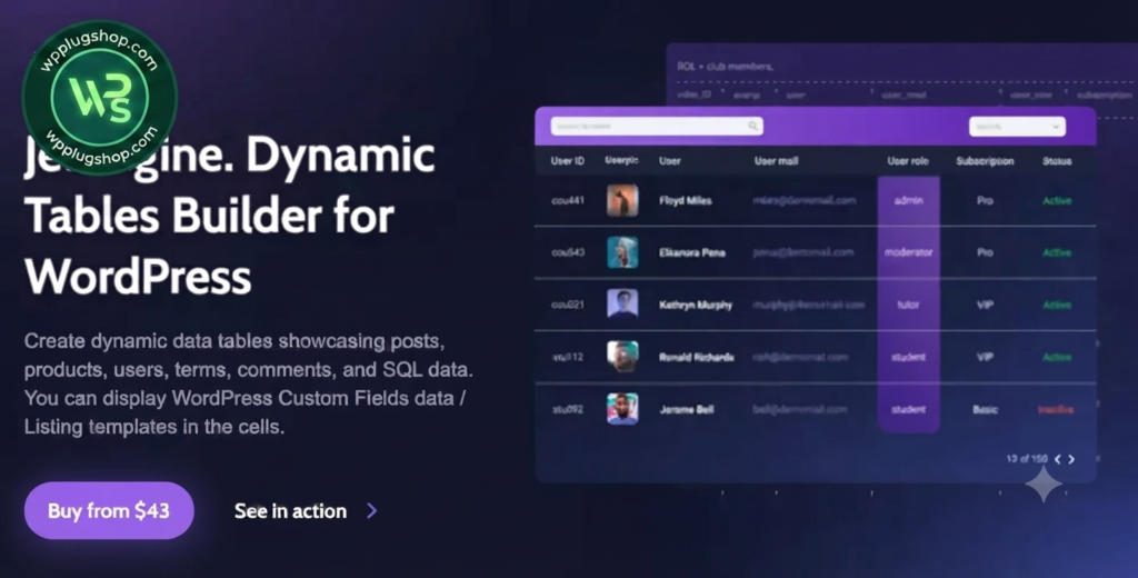 JetEngine Dynamic Tables Builder – Advanced WordPress Data Table Plugin