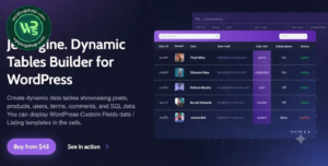 JetEngine Dynamic Tables Builder – Advanced WordPress Data Table Plugin