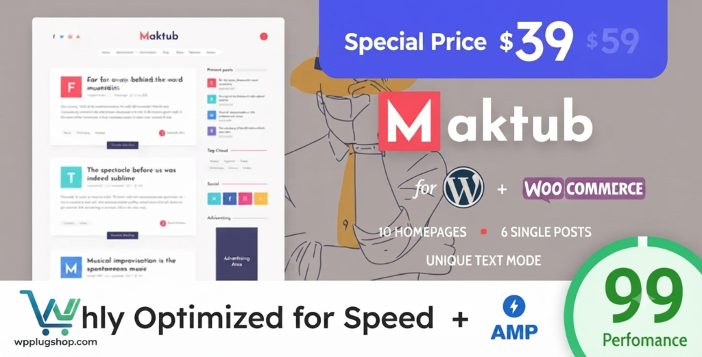 Maktub Theme 2.0.6 – Minimal & Lightweight Blog Theme for WordPress
