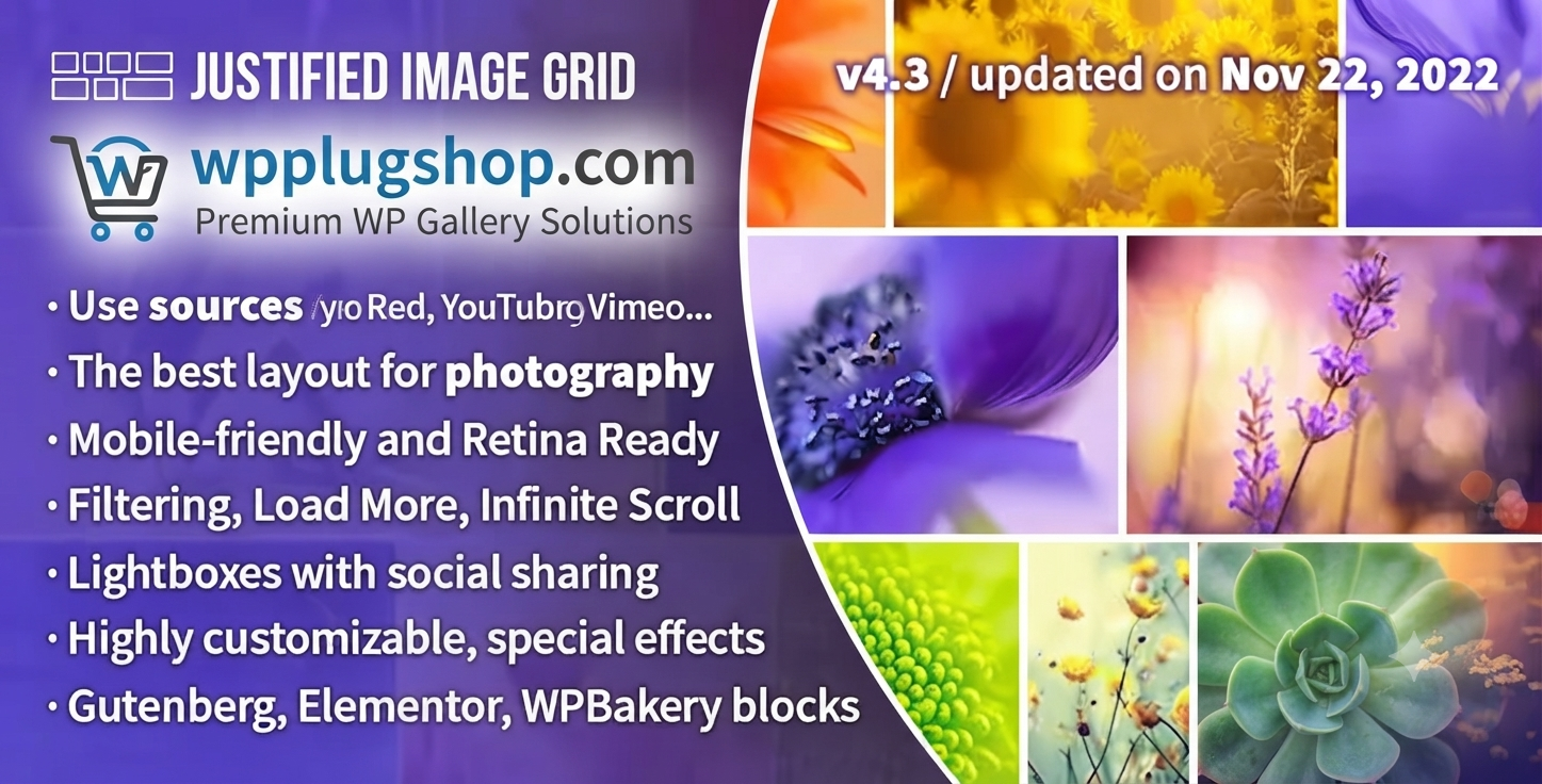 Justified Image Grid – Premium Responsive WordPress Gallery Plugin