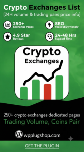 Cryptocurrency Exchanges List Pro – Automated Crypto Directory Plugin