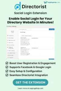 Directorist Social Login – Google & Facebook Login Extension for WordPress Directory Websites