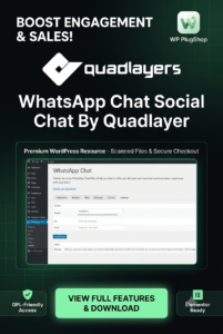 WhatsApp Chat Plugin for WordPress – Social Chat by QuadLayers for WooCommerce & Customer Support