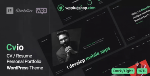Cvio – Personal Portfolio, Resume & CV WordPress Theme for Elementor