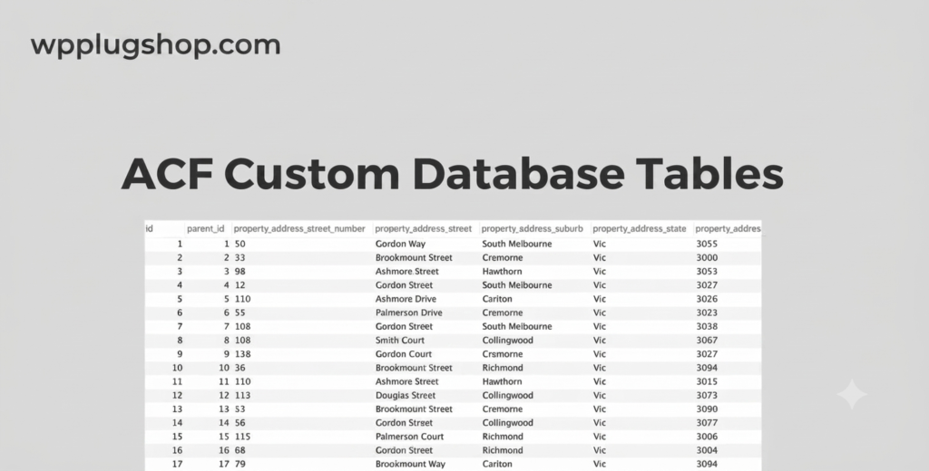 ACF Custom Database Tables 1.1.3 – Database Optimization Plugin for Advanced Custom Fields