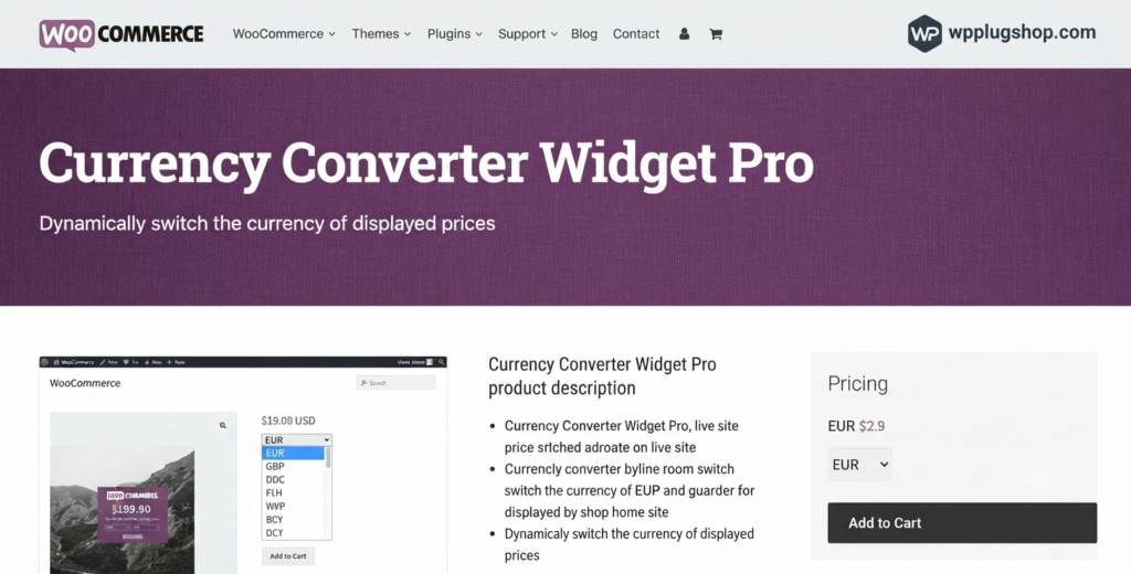 WooCommerce Currency Converter Widget Pro – Live Multi-Currency Display for WooCommerce
